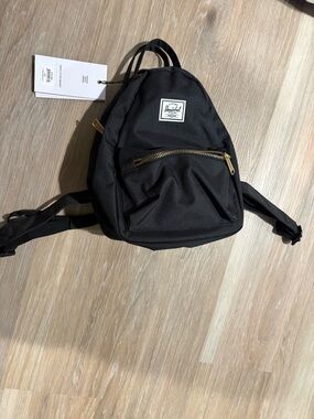 Herschel Supply Company Black Mini Backpack with Gold Zipper